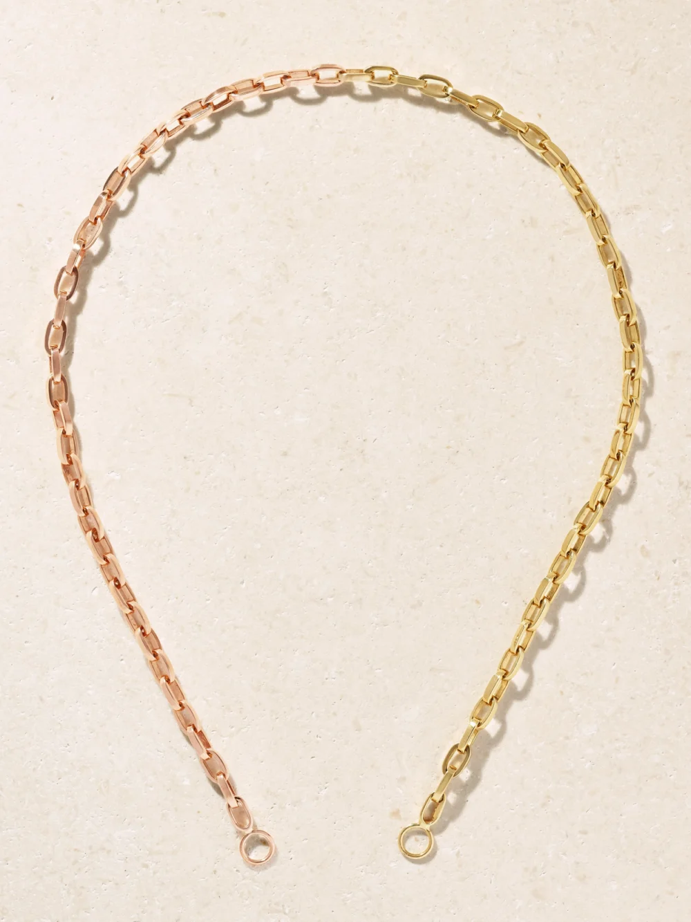 Marla Aaron Biker 14-karat Yellow and Rose Gold Chain Necklace