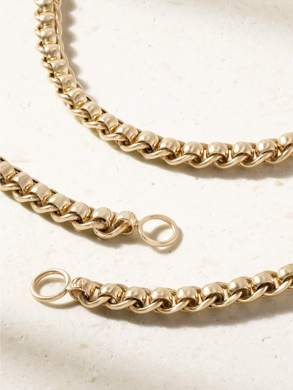 Back view of the Marla Aaron Rolling Curb 14-karat Gold Chain Necklace