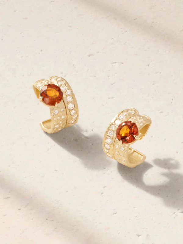 Marlo Laz La Terra 14-karat Gold, Citrine and Diamond Earrings