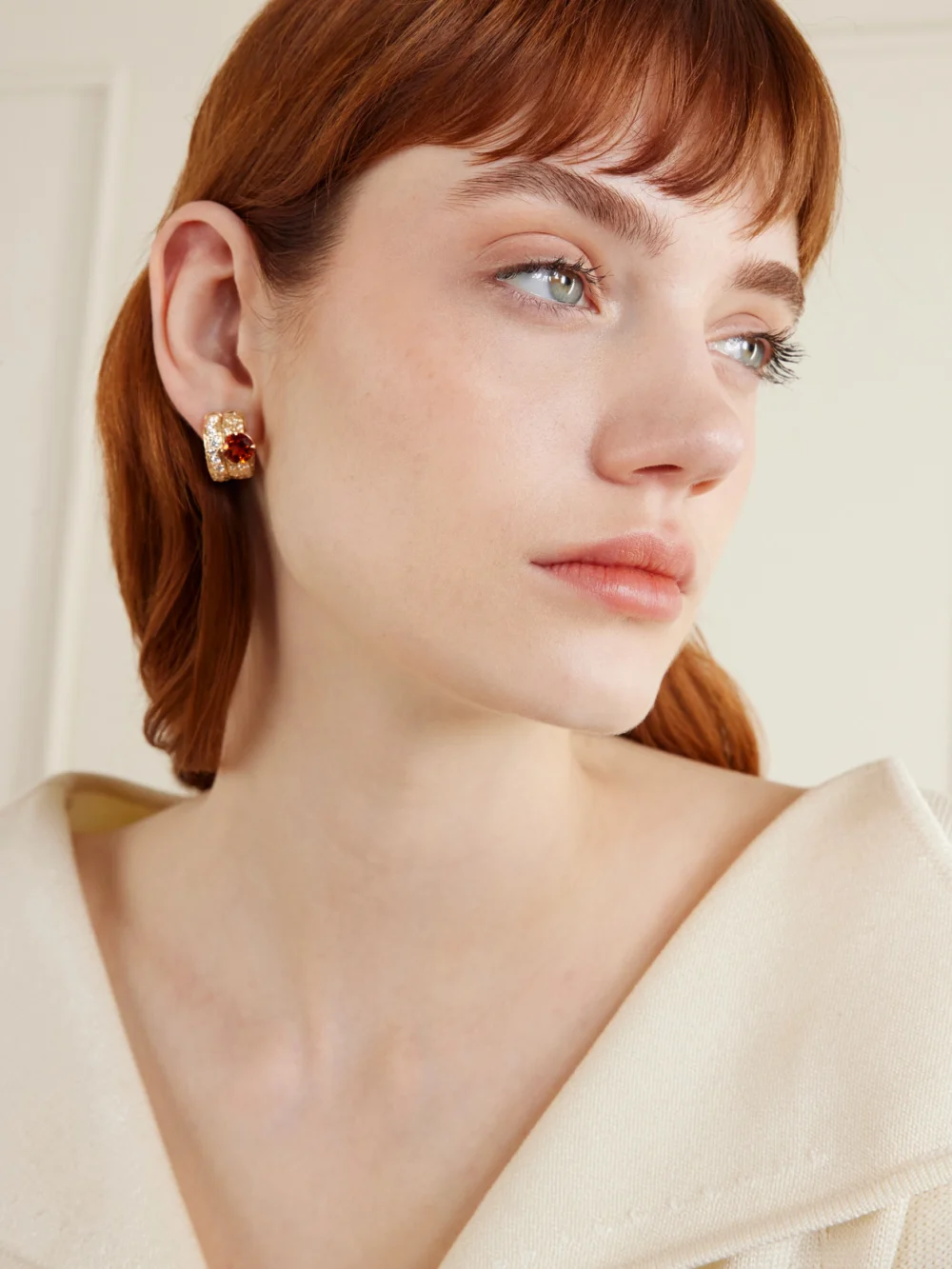 Marlo Laz La Terra 14-karat Gold, Citrine and Diamond Earrings, styled view
