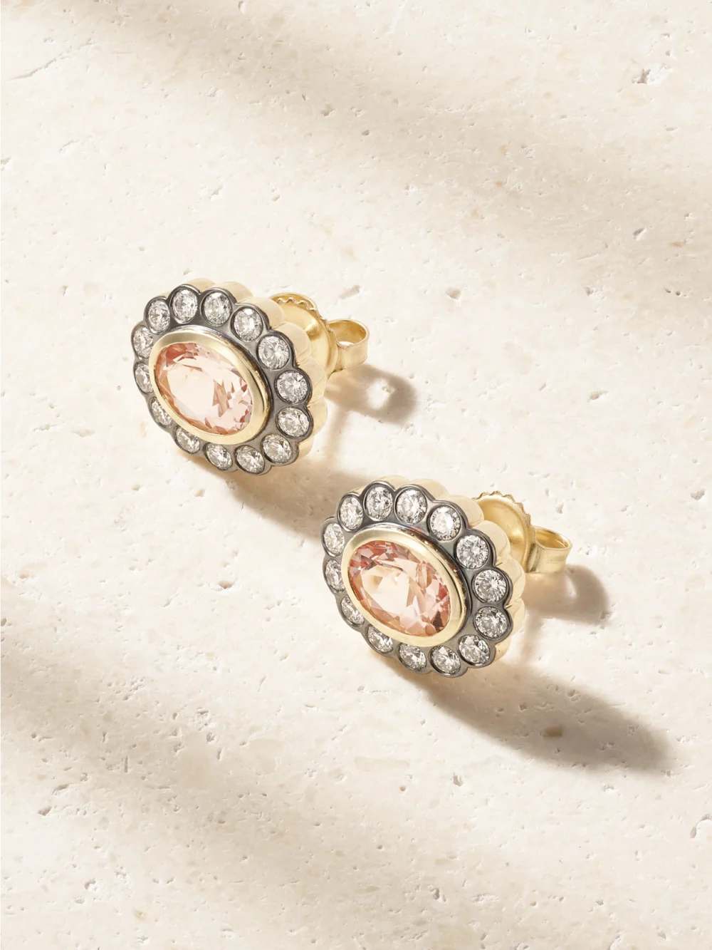 Marlo Laz Lexie 14-karat Gold, Morganite and Diamond Earrings