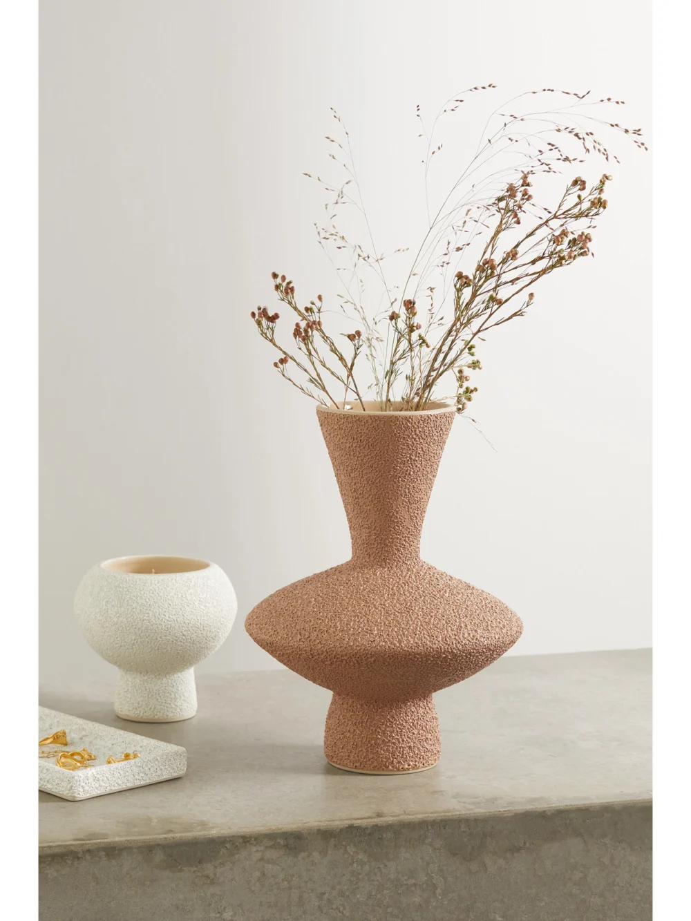 Marloe Marloe Stevie Glazed Ceramic Vase, styled view