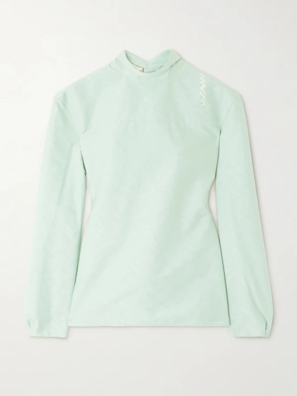 Marni Embroidered Cotton-blend Jacquard Blouse