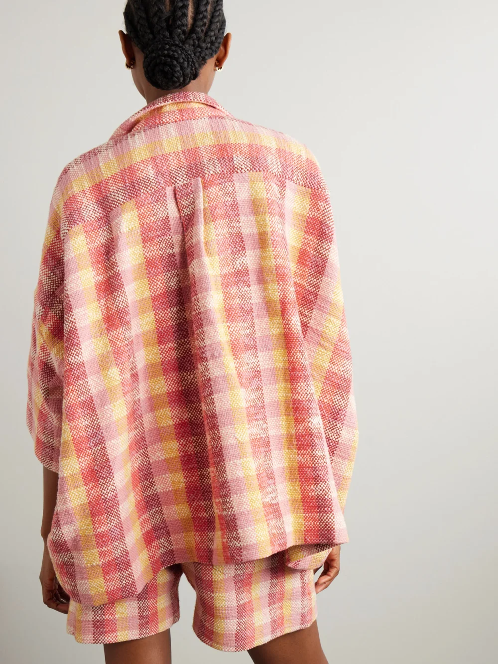 Back view of the Marrakshi Life Camp Checked Cotton Shirt