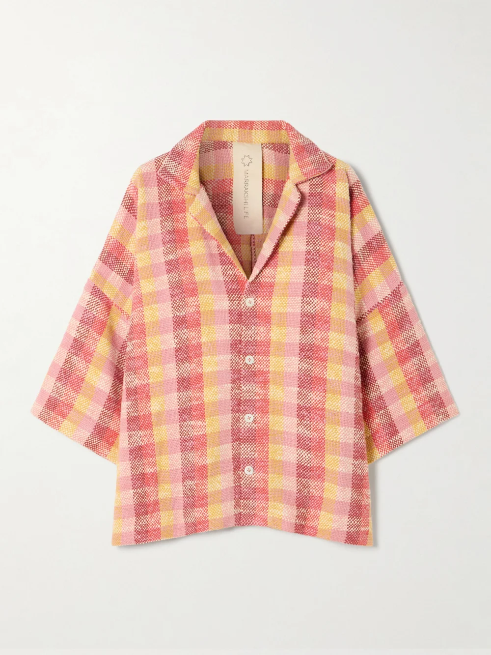 Marrakshi Life Camp Checked Cotton Shirt in multi