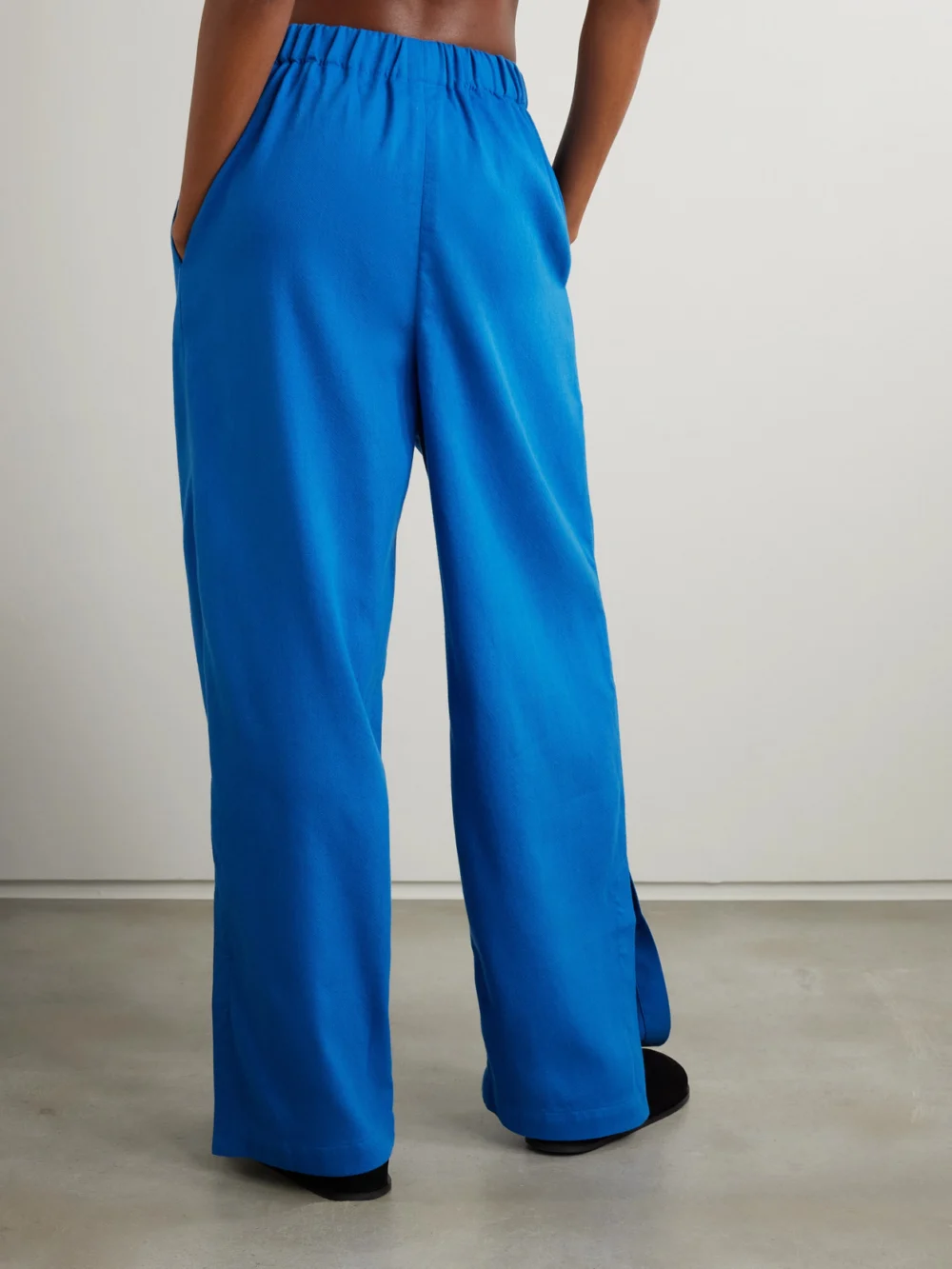 Back view of the Marrakshi Life Palazzo Cotton-blend Wide-leg Pants