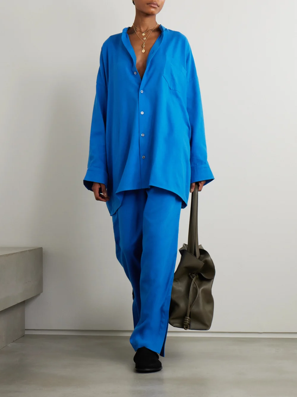 Marrakshi Life Palazzo Cotton-blend Wide-leg Pants, worn by a model