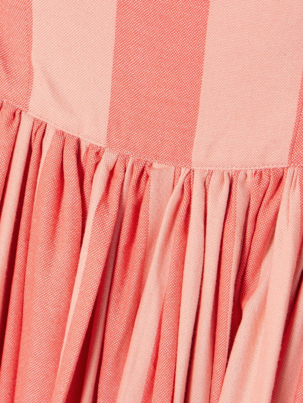 Close-up detail of the Marrakshi Life Strapless Gathered Striped Cotton Maxi Dress