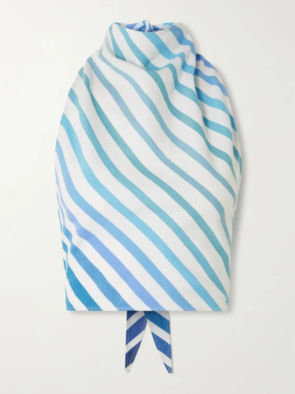 Marrakshi Life Striped Cotton-blend Halterneck Top
