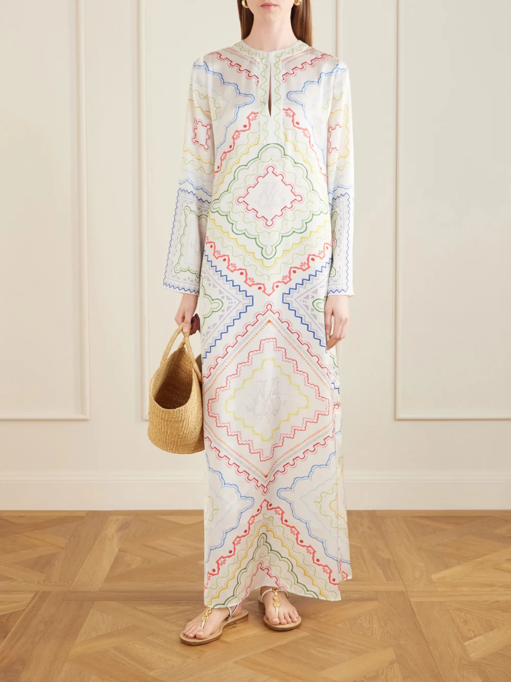 Mary Katrantzou Collins Printed Woven Cover-up, worn by a model
