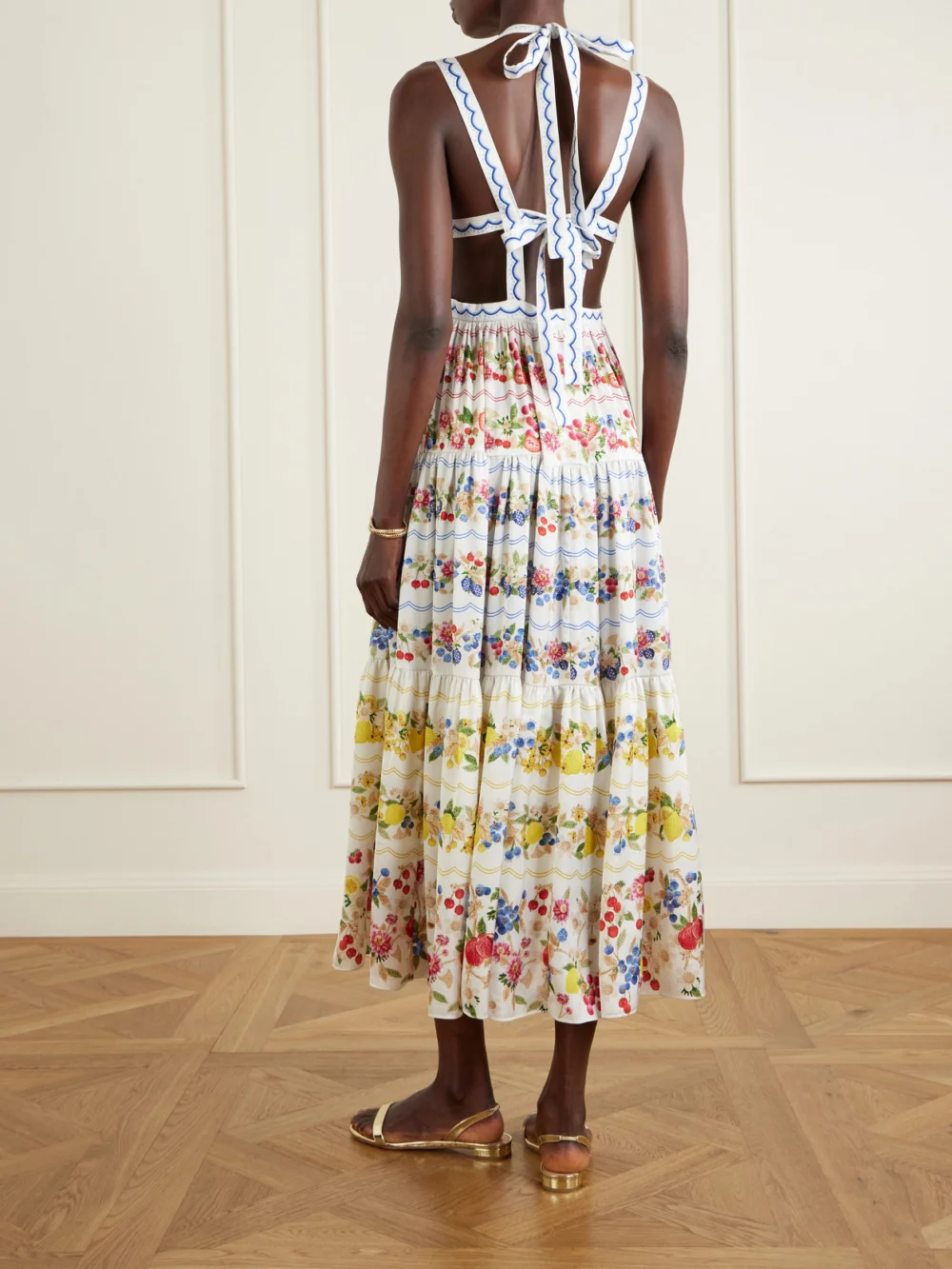 Back view of the Mary Katrantzou Sophia Floral-print Woven Maxi Dress