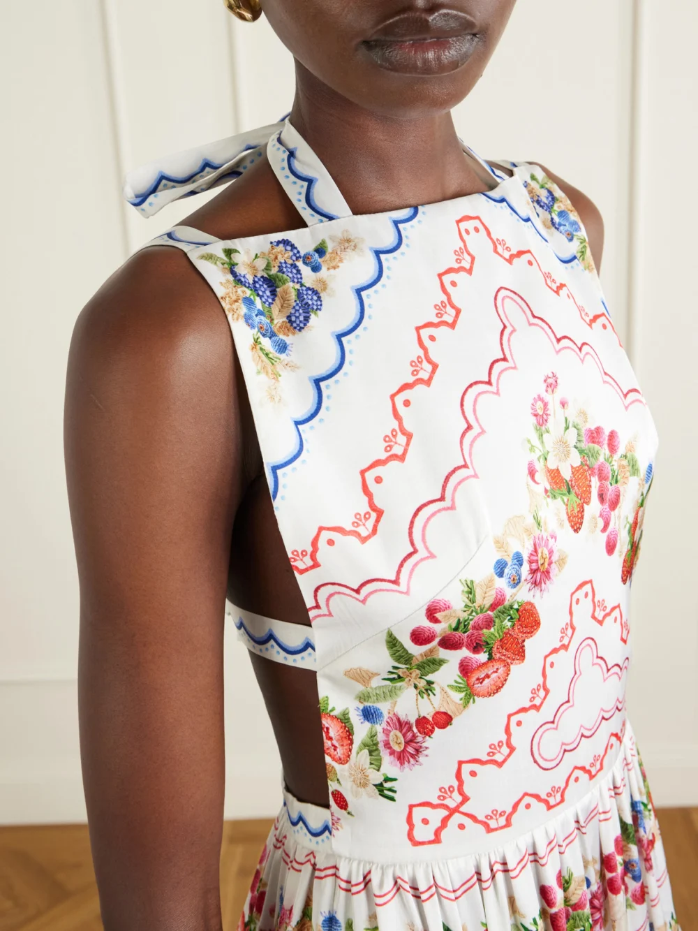 Close-up detail of the Mary Katrantzou Sophia Floral-print Woven Maxi Dress