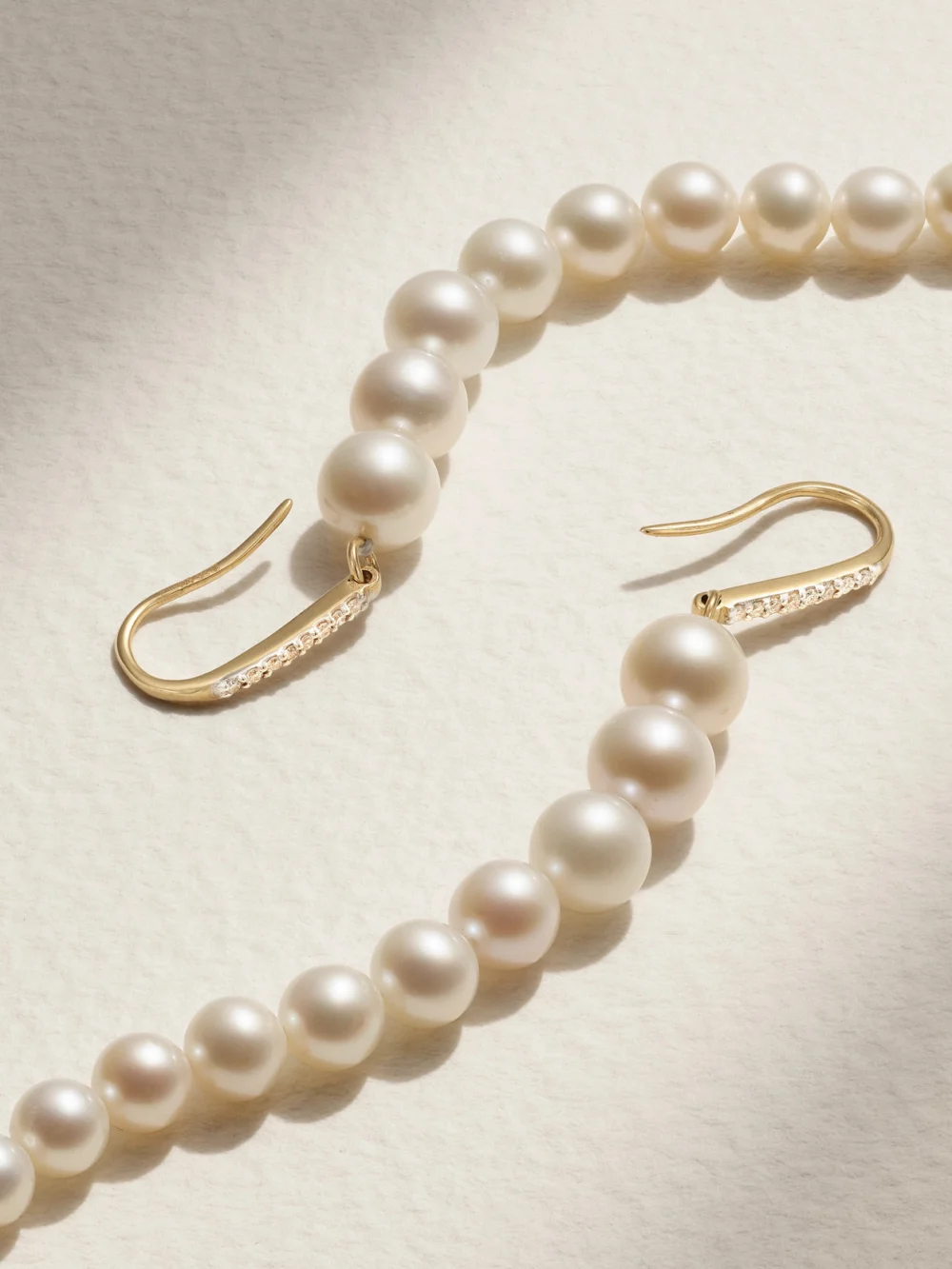 Back view of the Mateo 14-karat Gold, Pearl and Diamond Earrings