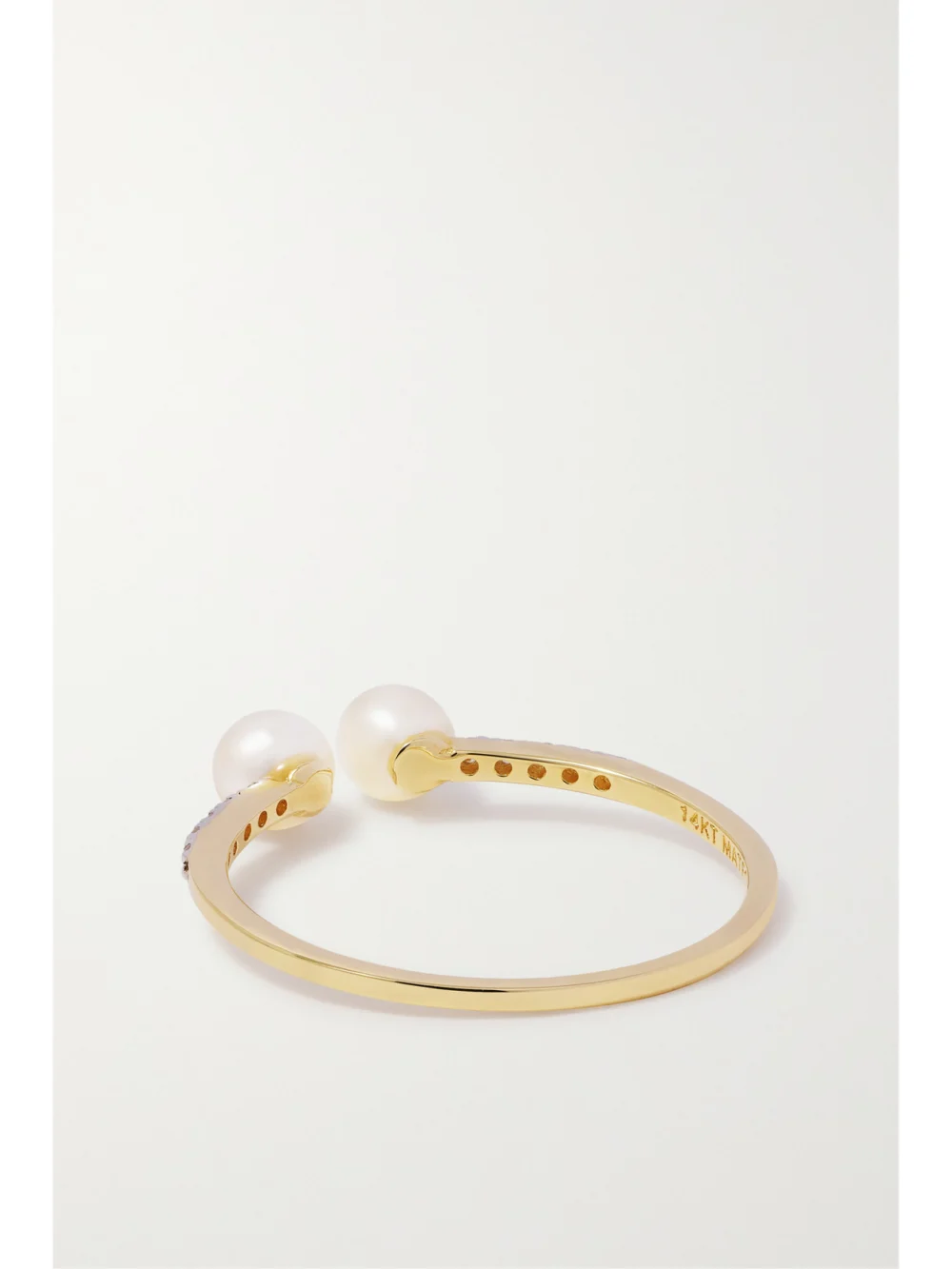 Back view of the Mateo 14-karat Gold, Pearl and Diamond Ring