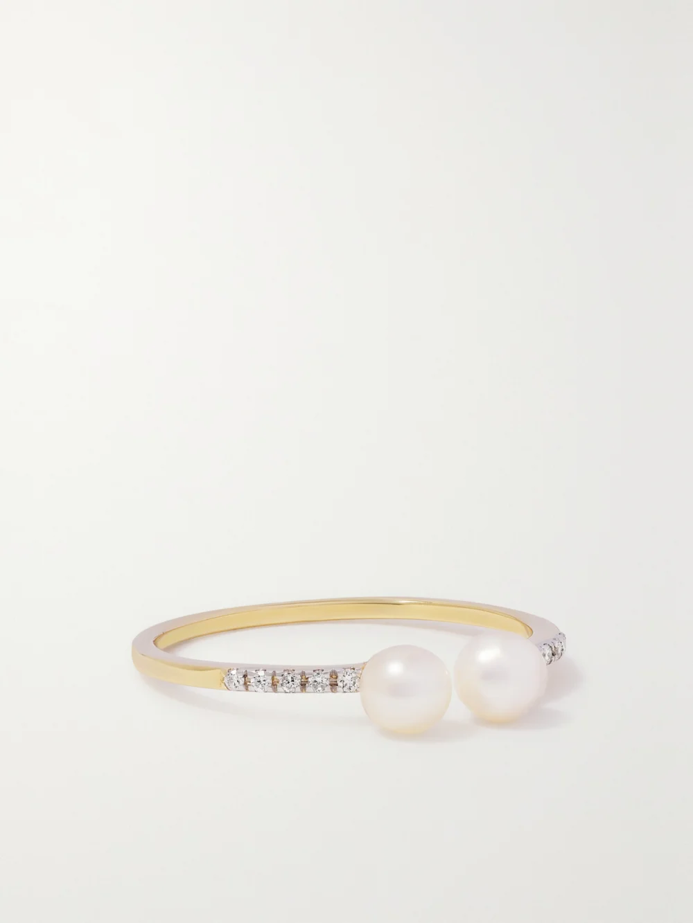 Mateo 14-karat Gold, Pearl and Diamond Ring in 6