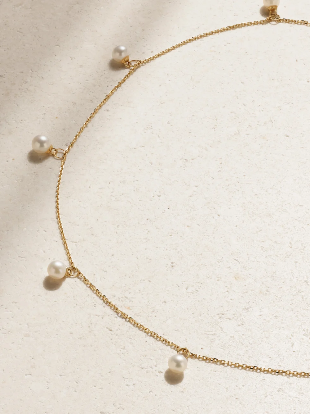 Mateo 14-karat Gold Pearl Necklace in white