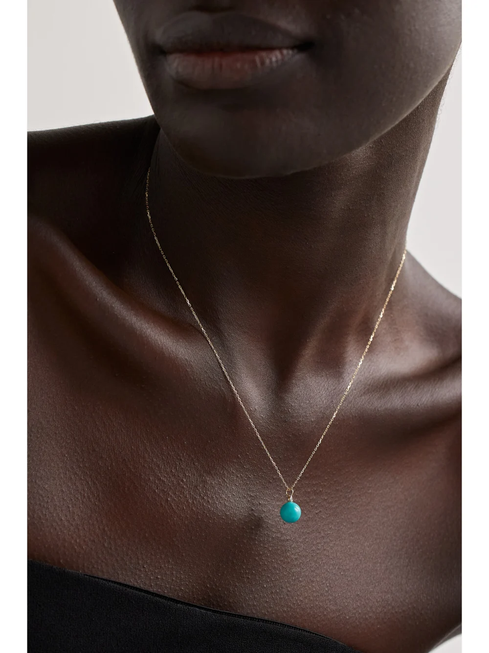 Mateo 14-karat Gold, Turquoise and Diamond Necklace, styled view
