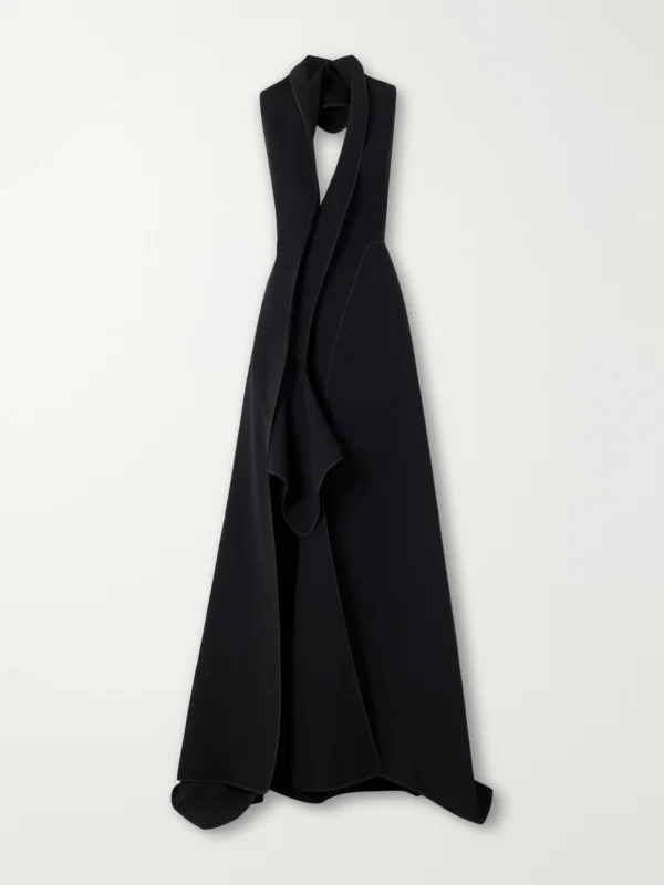 Maticevski Allude Halterneck Draped Crepe Gown