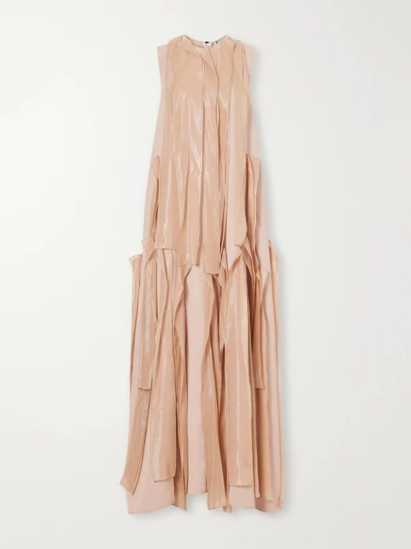 Maticevski Beseech Draped Pleated Crepe and Satin Gown