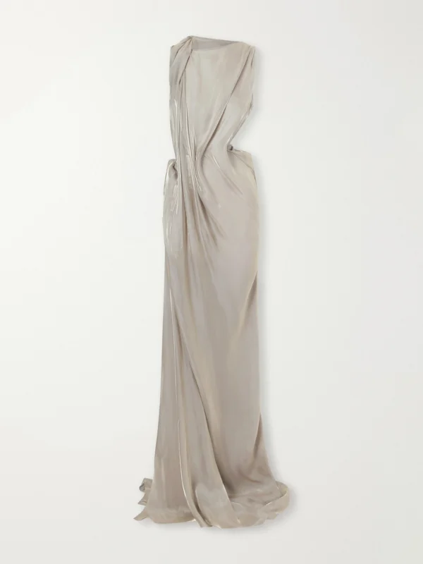Maticevski Glow Up Draped Metallic-satin Gown