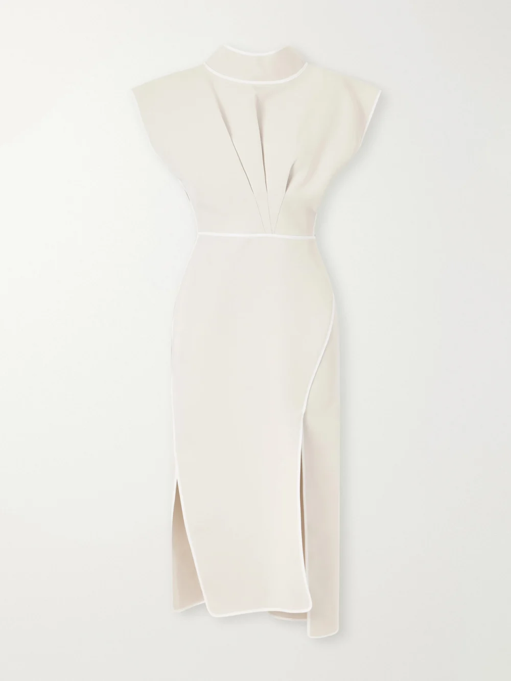 Maticevski Pageant Paneled Crepe Midi Dress in sand