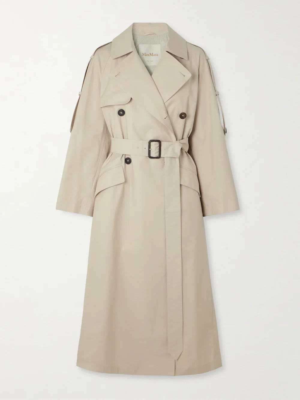 Max Mara Delfino Double-breasted Belted Cotton-blend Twill Trench Coat in sand