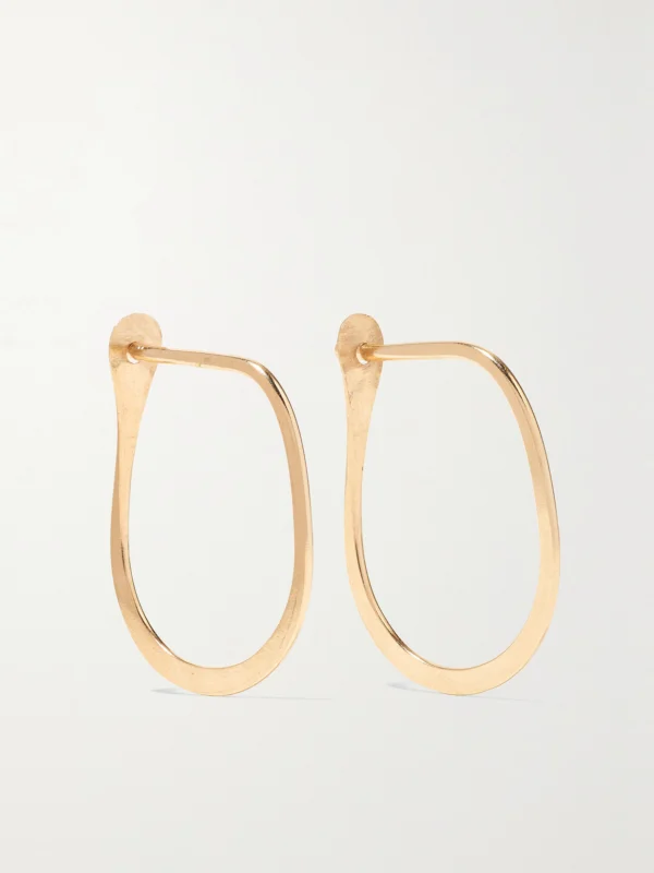 Melissa Joy Manning Teardrop 14-karat Gold Hoop Earrings