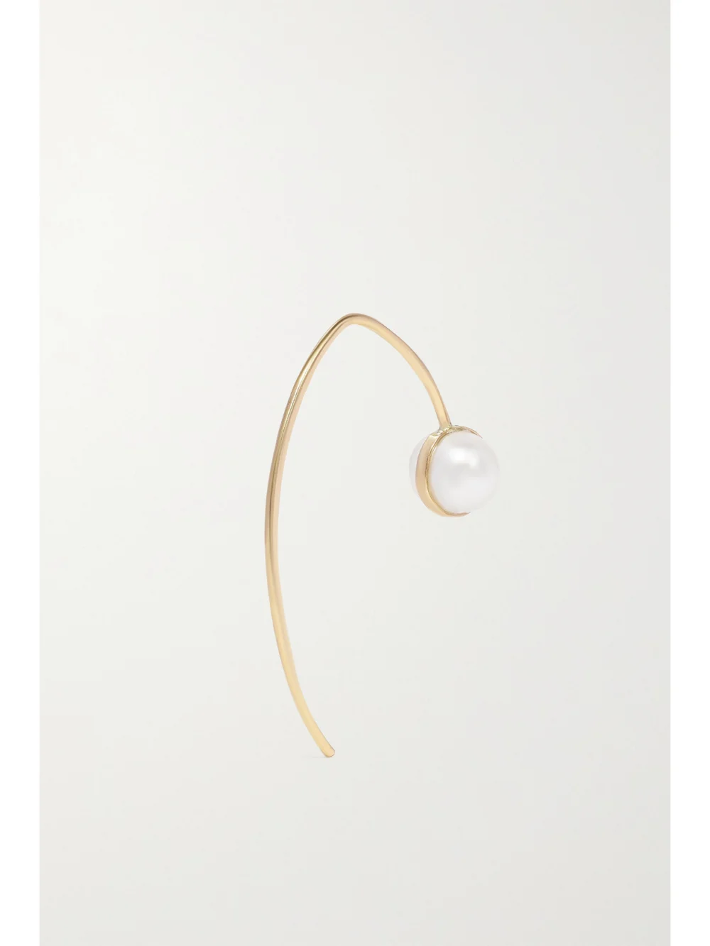 Back view of the Melissa Joy Manning Wishbone 14-karat Recycled Gold Pearl Earrings
