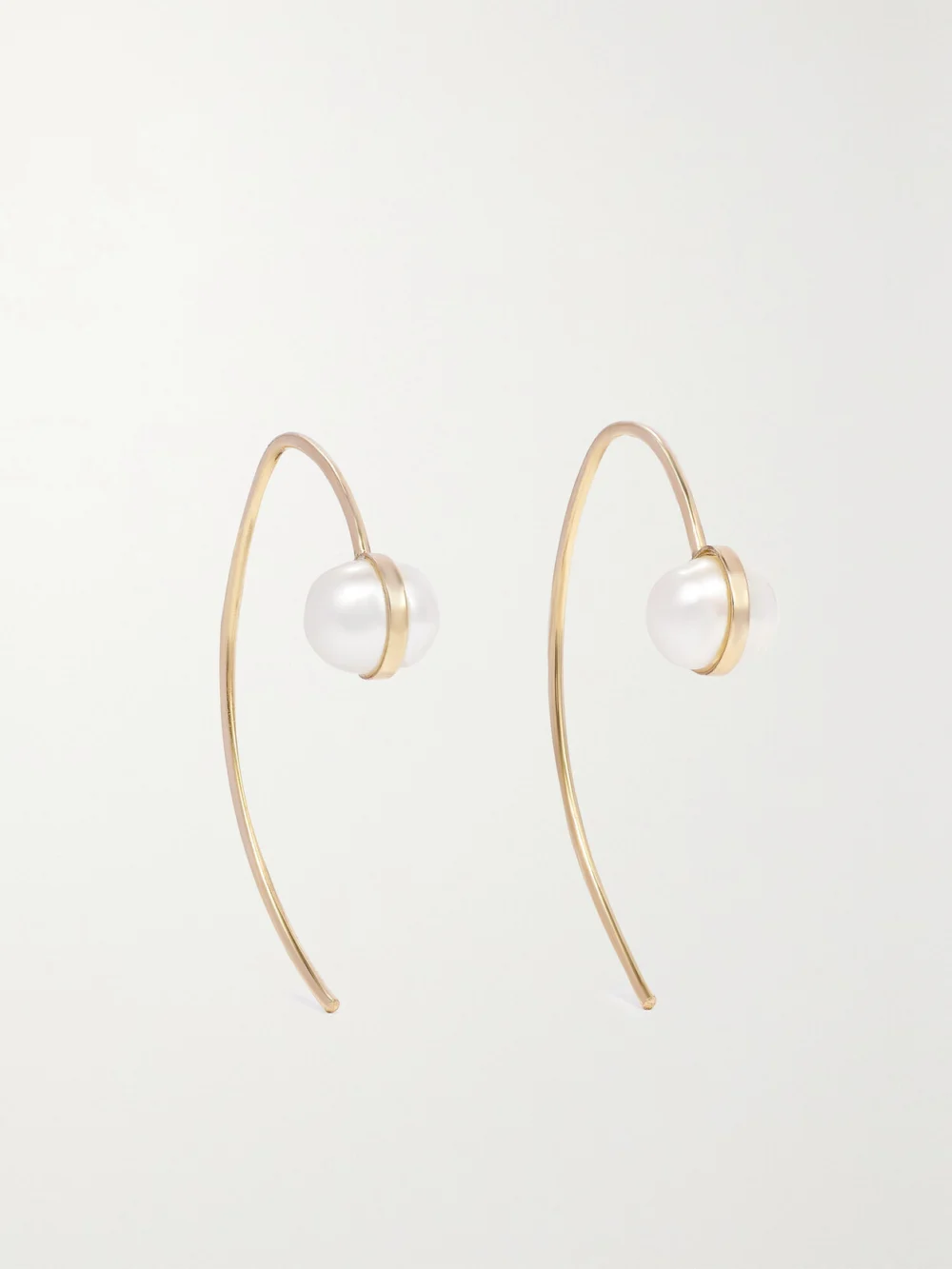Melissa Joy Manning Wishbone 14-karat Recycled Gold Pearl Earrings