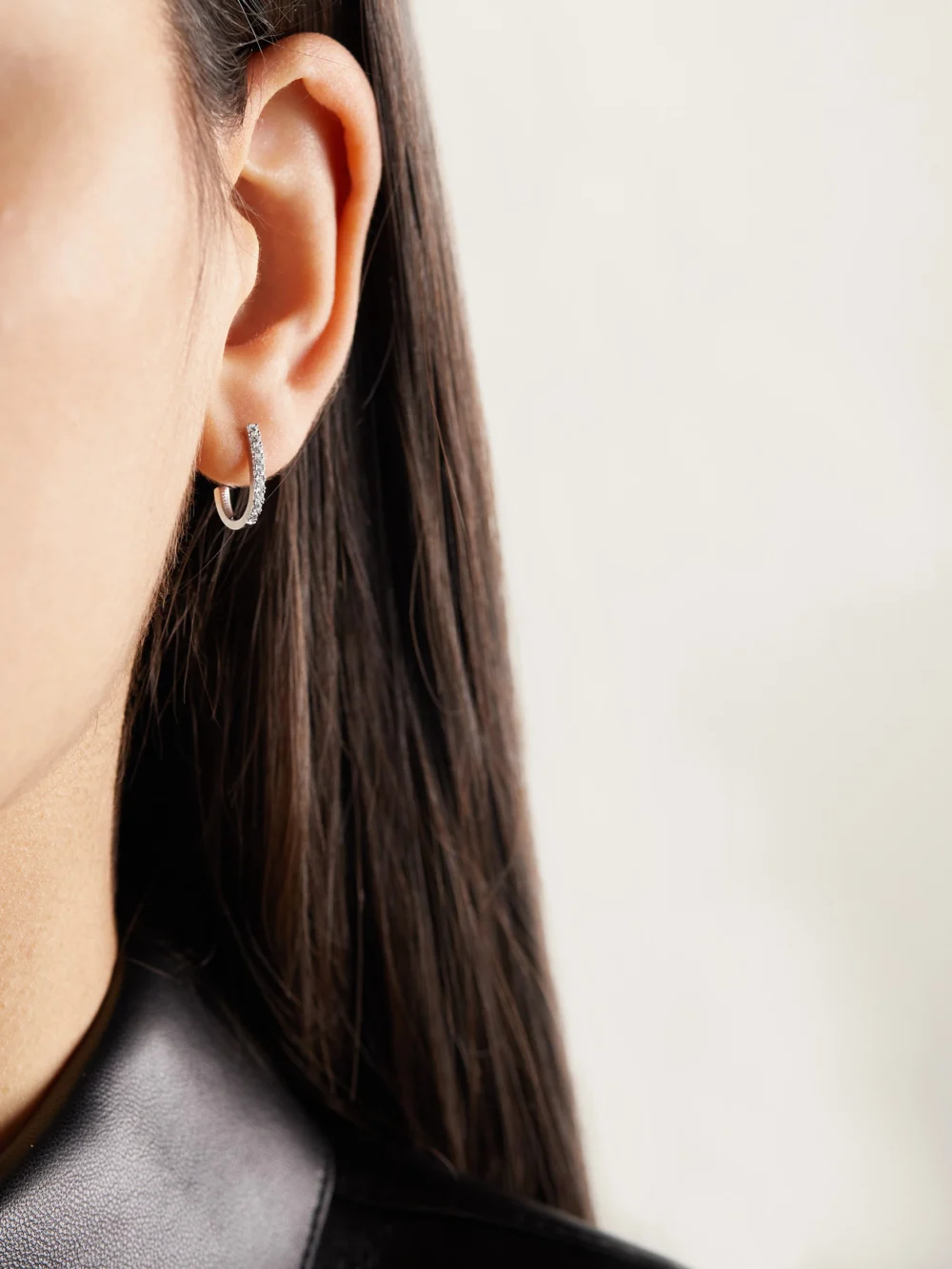 Messika Gatsby Xs 18-karat White Gold Diamond Hoop Earrings, styled view