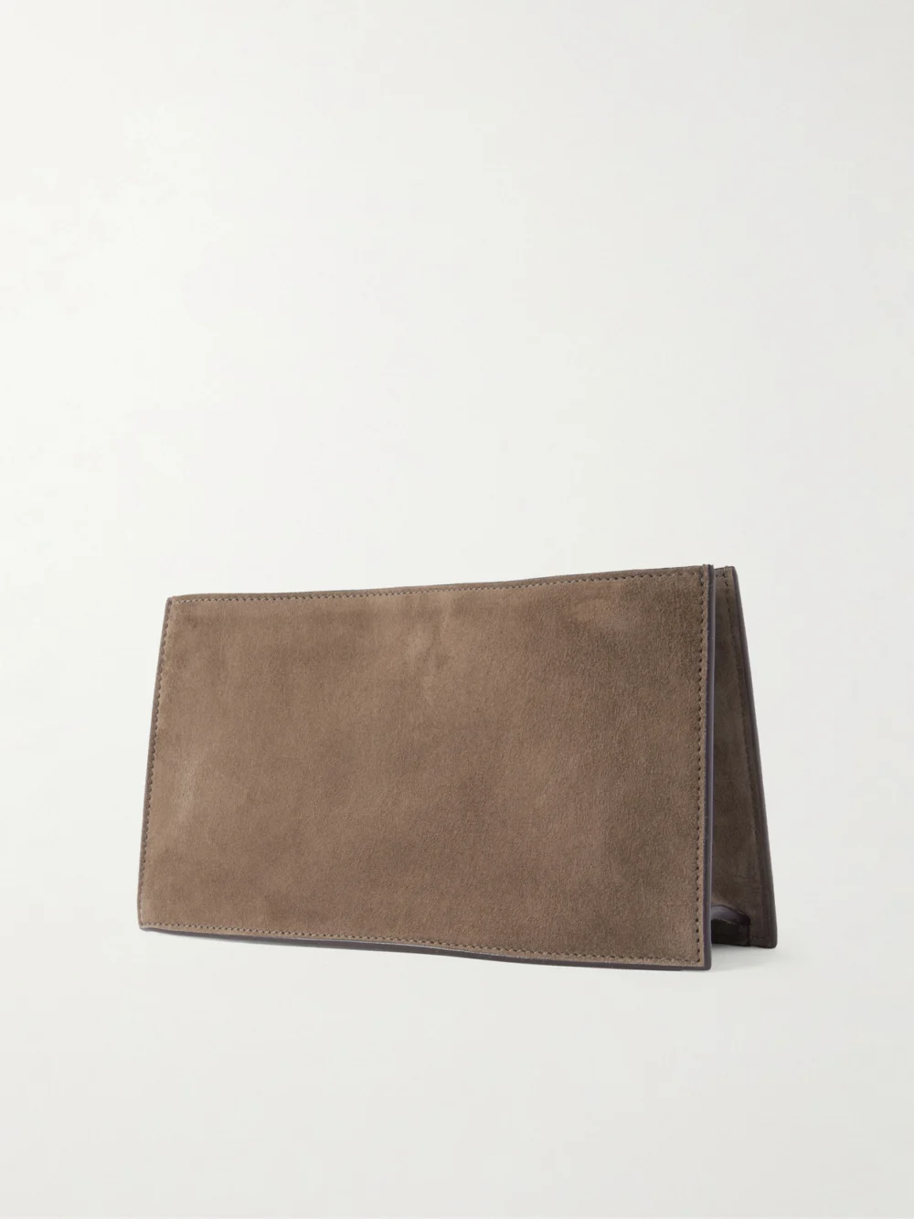 Back view of the Métier Ease 28 Suede Clutch