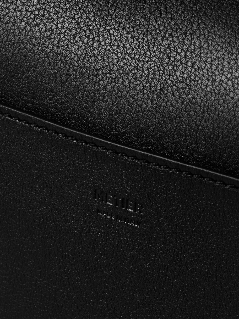 Close-up detail of the Métier Incognito Cabas Large Leather Tote