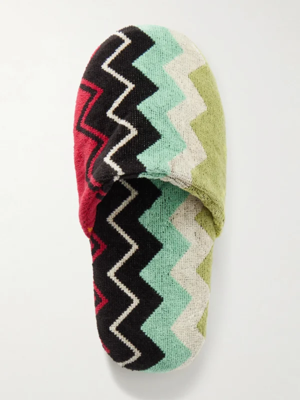 Missoni Home Giacomo Striped Cotton-terry Slippers