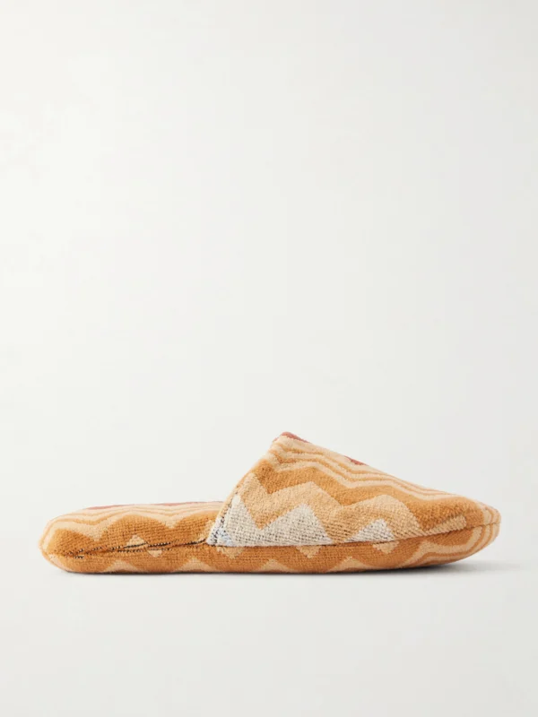 Missoni Home Giacomo Striped Cotton-terry Slippers