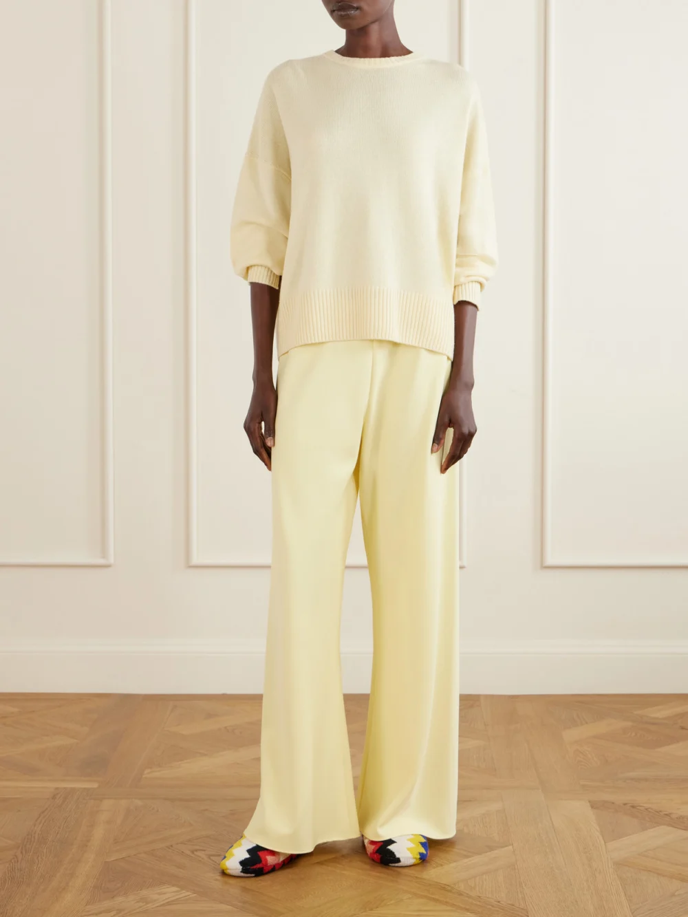 Missoni Home Striped Cotton-terry Slippers, styled view