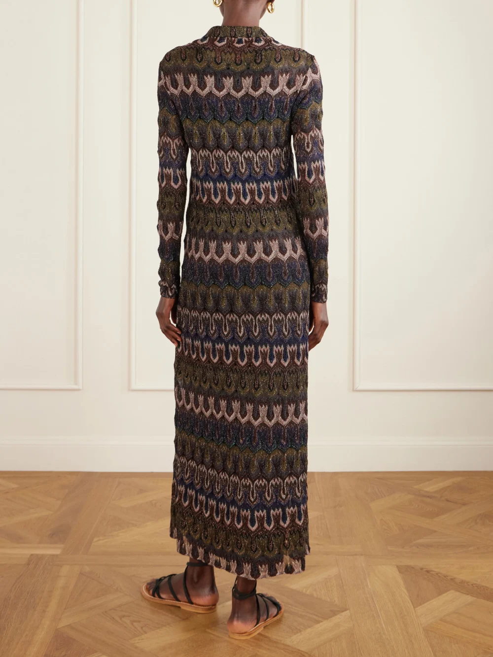 Back view of the Missoni Metallic Crochet-knit Cardigan