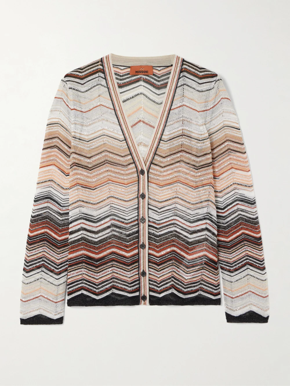 Missoni Sequin-embellished Striped Metallic Crochet-knit Cardigan in multi