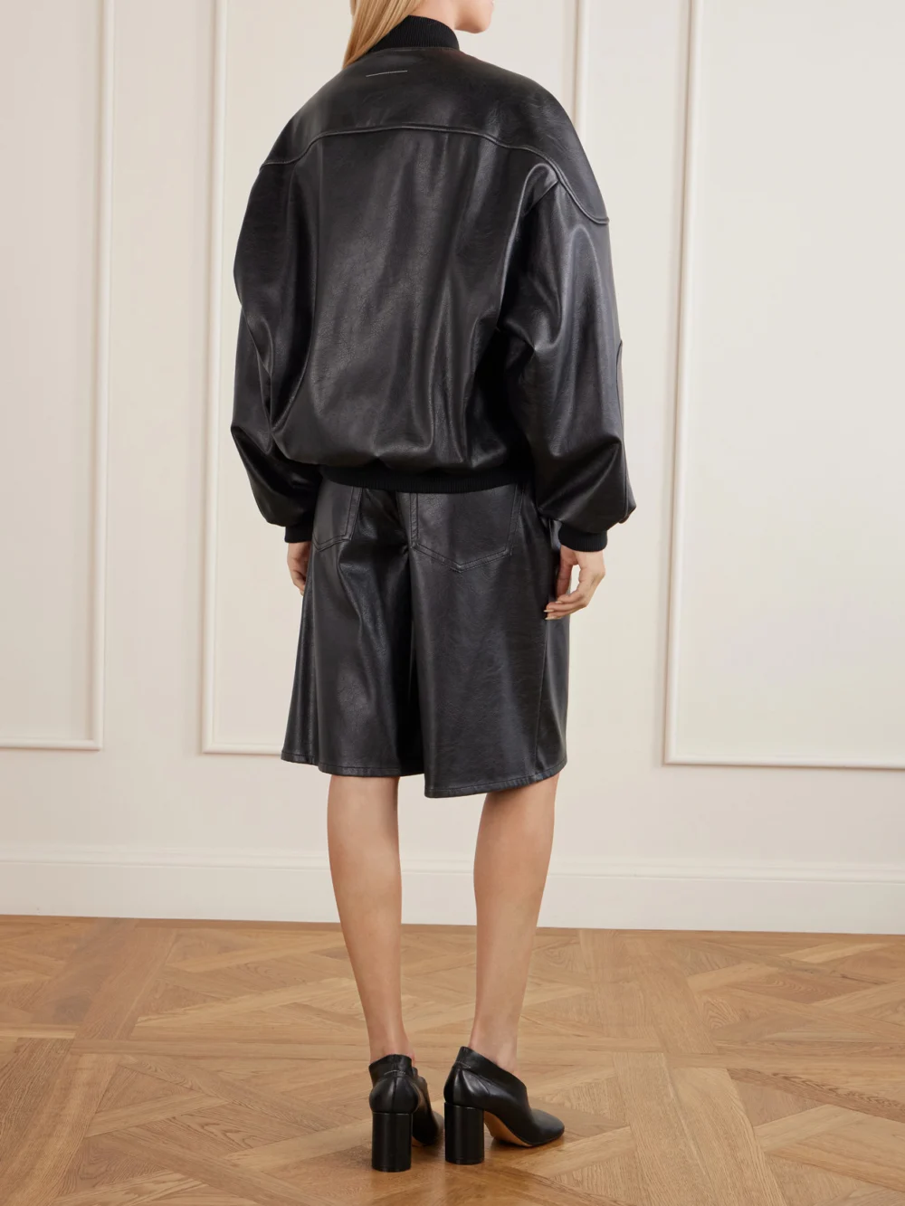 Back view of the MM6 Maison Margiela Leather-effect Jacket