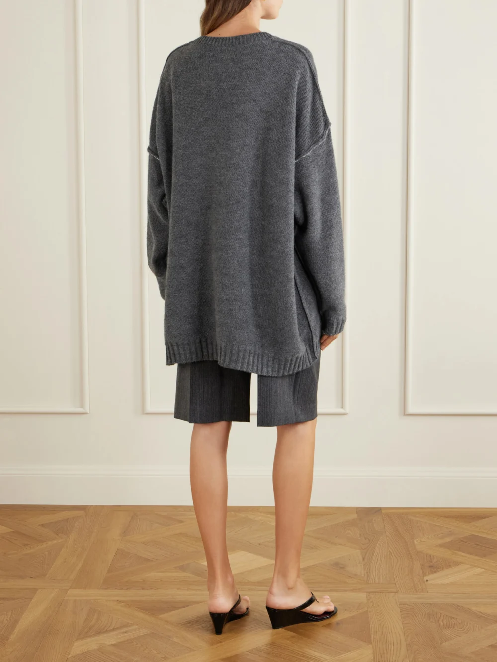 Back view of the MM6 Maison Margiela Oversized Wool and Alpaca-blend Sweater