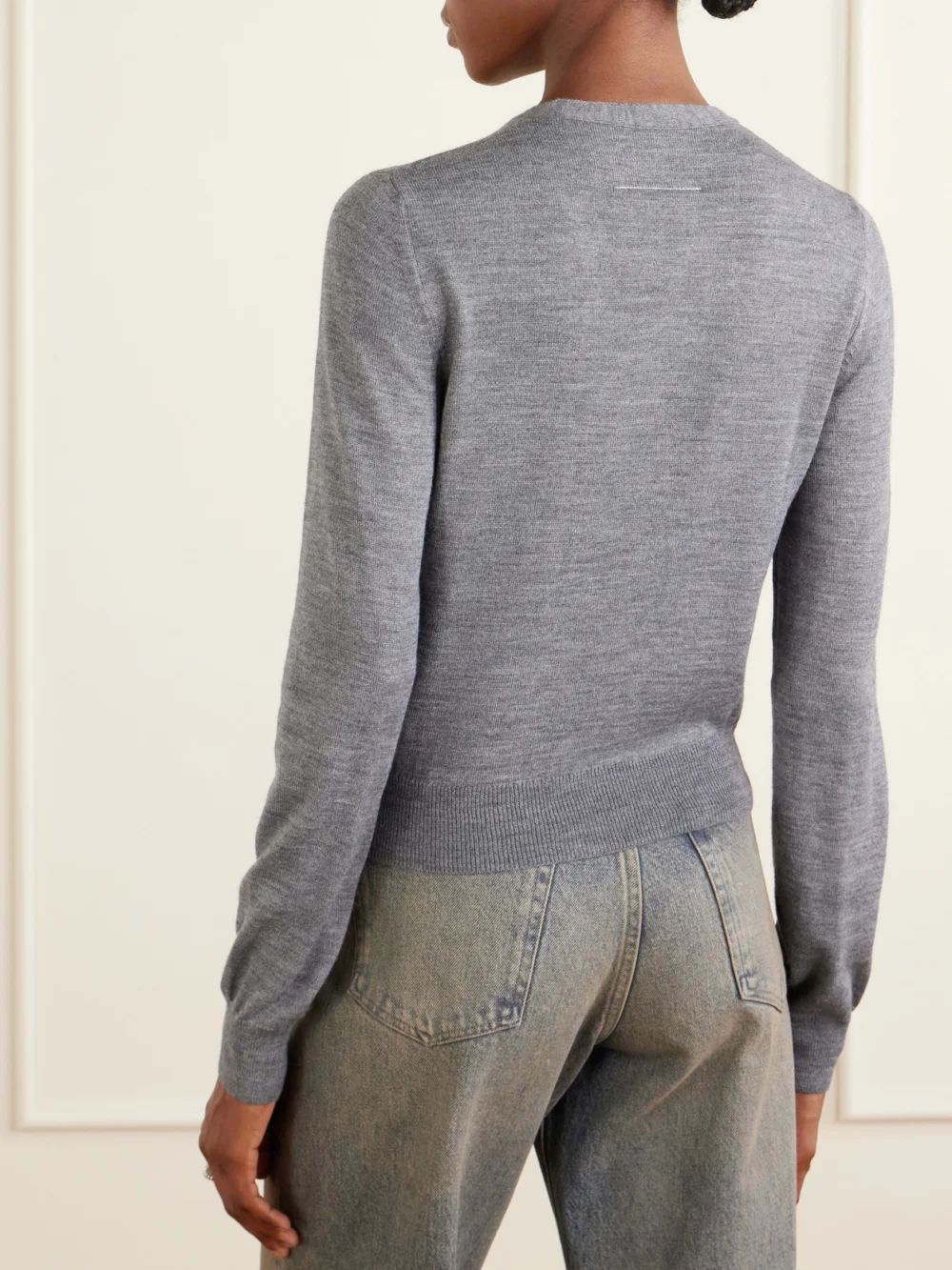 Back view of the MM6 Maison Margiela Wool-blend Cardigan