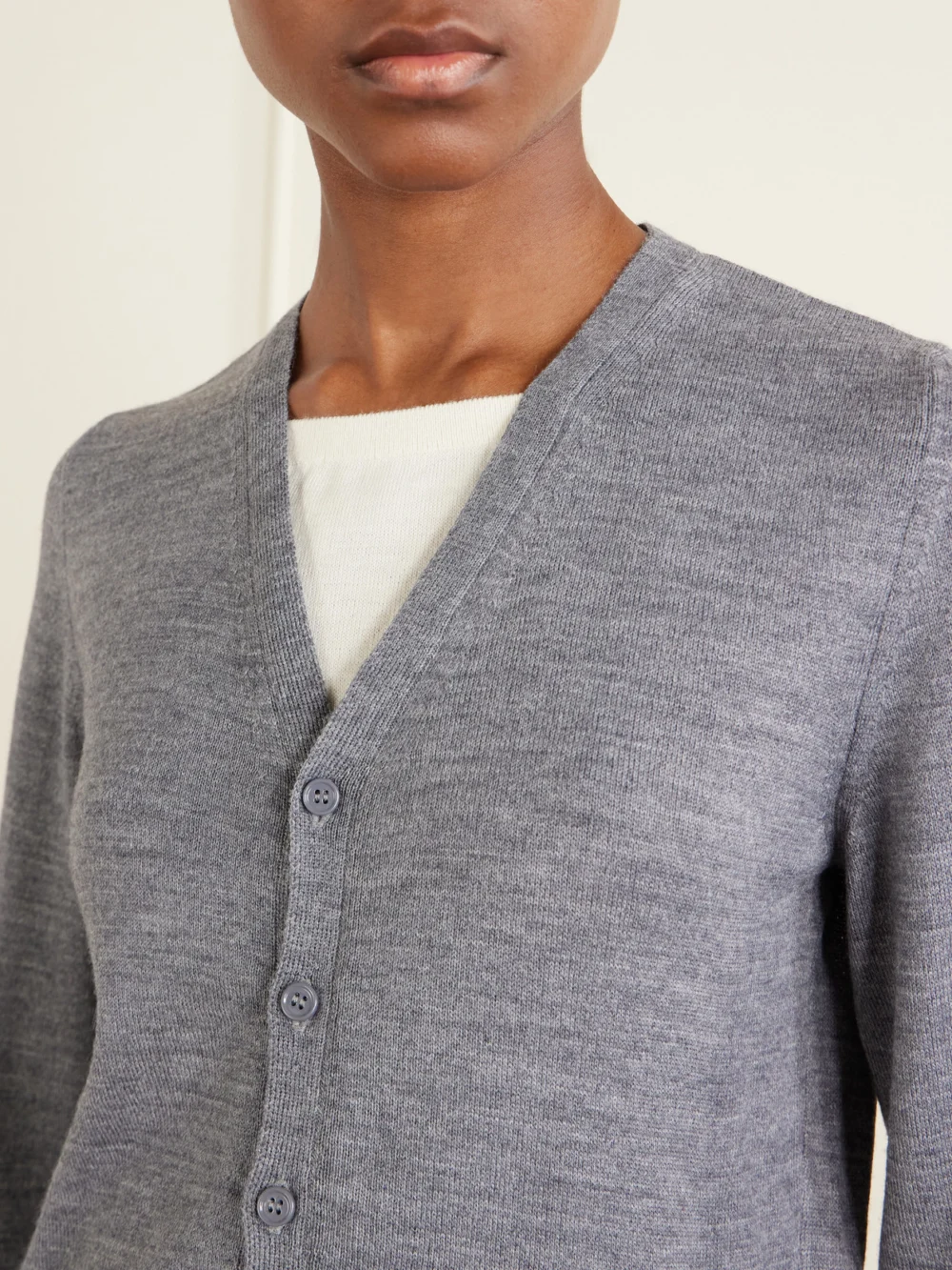 Close-up detail of the MM6 Maison Margiela Wool-blend Cardigan