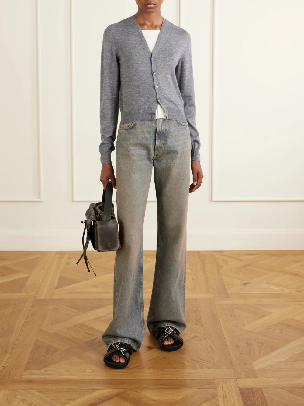 MM6 Maison Margiela Wool-blend Cardigan, worn by a model