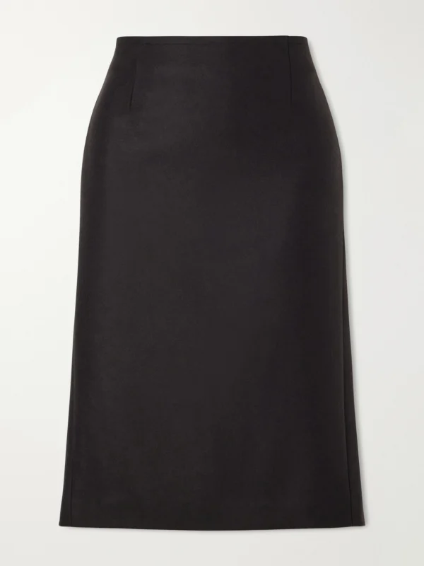 MM6 Maison Margiela Wool-blend Felt Midi Skirt
