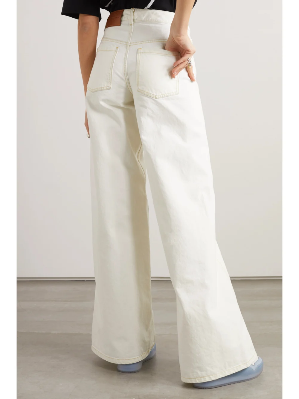 Back view of the Moncler Genius + Alicia Keys High-rise Wide-leg Jeans