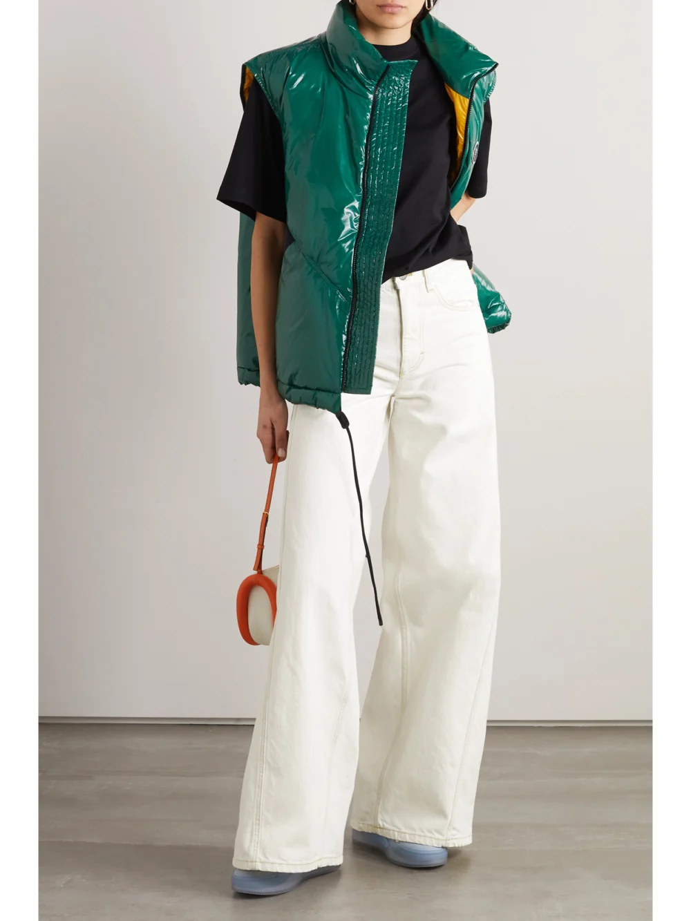 Moncler Genius + Alicia Keys High-rise Wide-leg Jeans, worn by a model