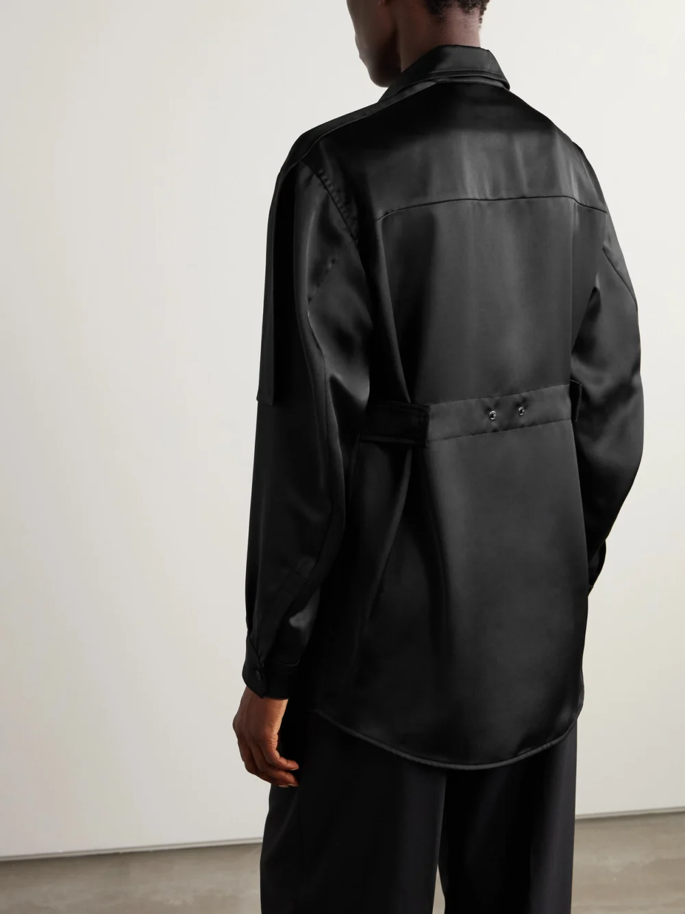 Back view of the Moncler Genius + Edward Enninful Satin Shirt