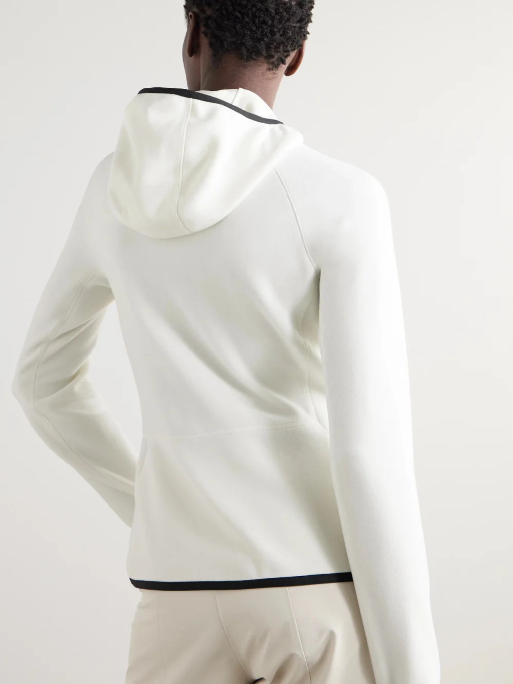 Back view of the Moncler Grenoble Appliquéd Hooded Fleece Jacket