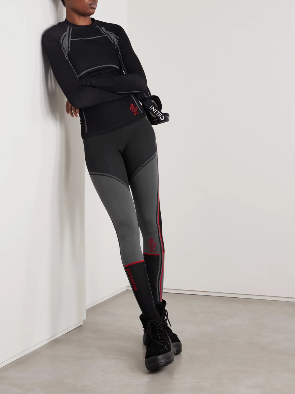 Moncler Grenoble Stretch-knit Leggings, worn by a model