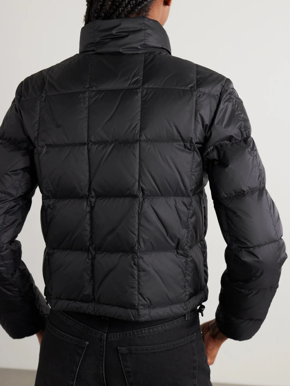 Back view of the Moncler Jarcieu Braided Cord-trimmed Quilted Shell Down Jacket