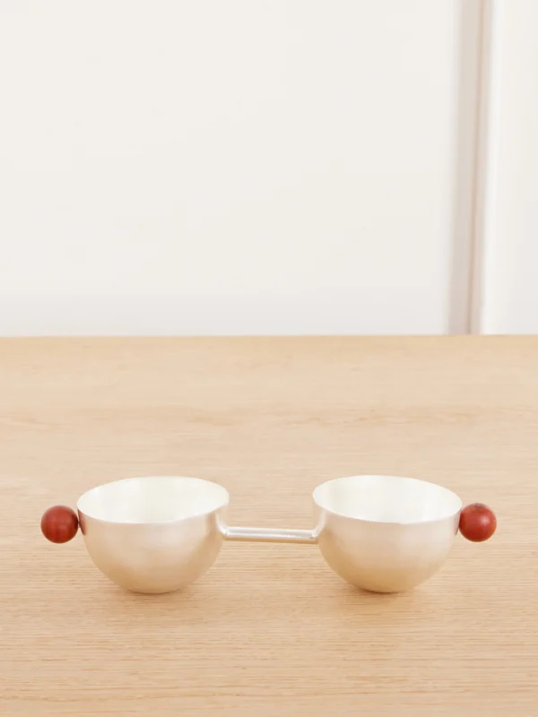 Natalia Criado Double Aperitivo Silver-plated and Stone Bowls